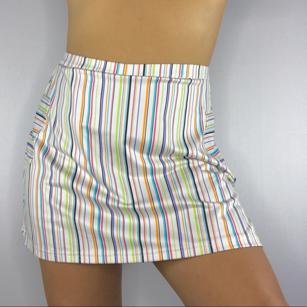 Colorful Striped Tennis Skirt Skort
